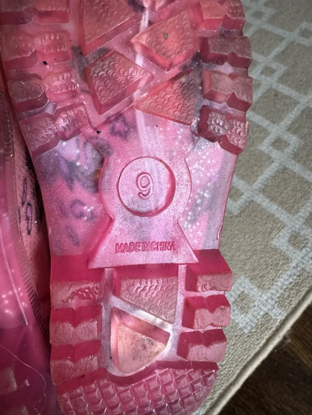 Zoogs Unicorn Glitter Rain Boots Pink Waterproof Kids Size 9 Toddler Girl